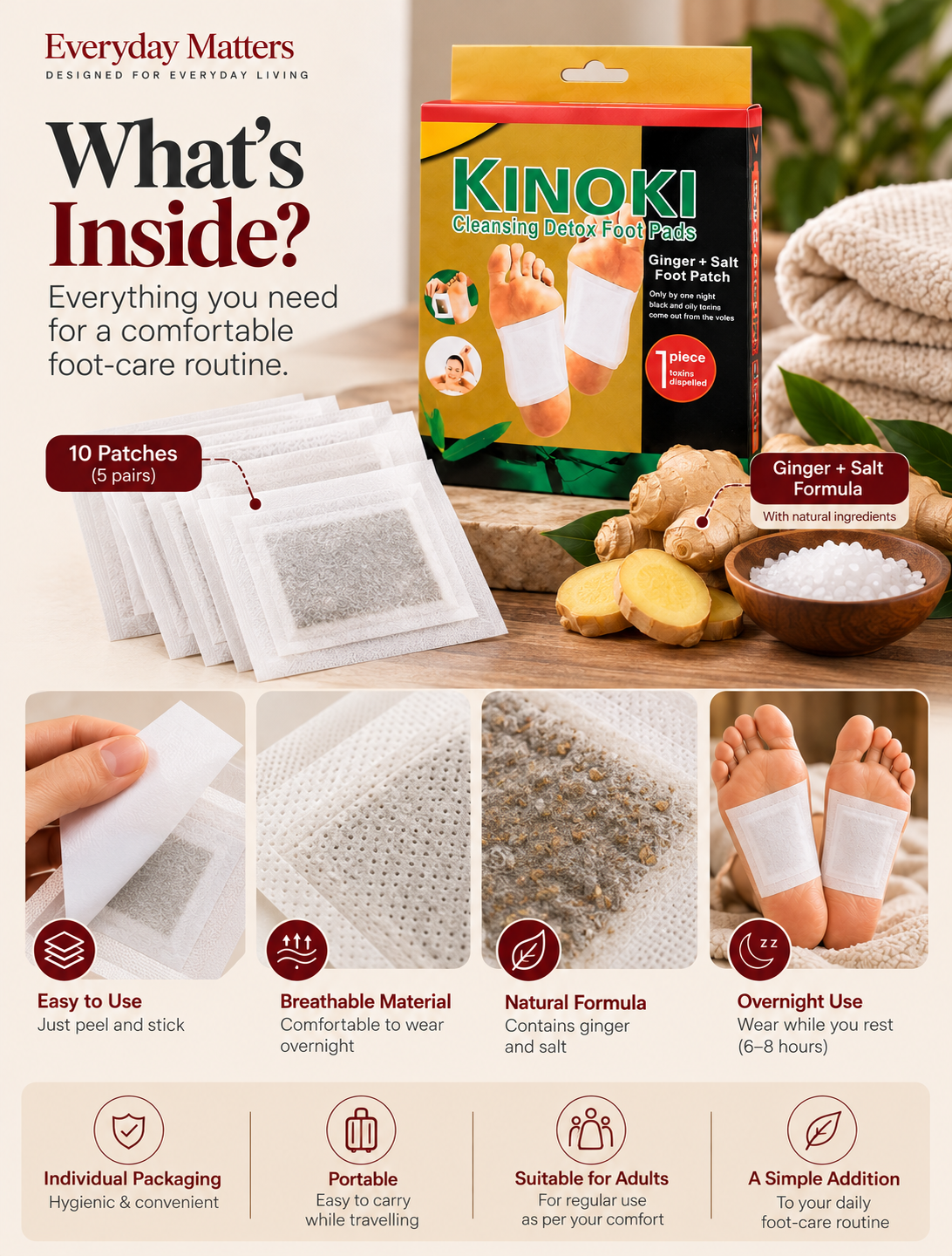 KINOKI Cleansing Detox Foot Pads