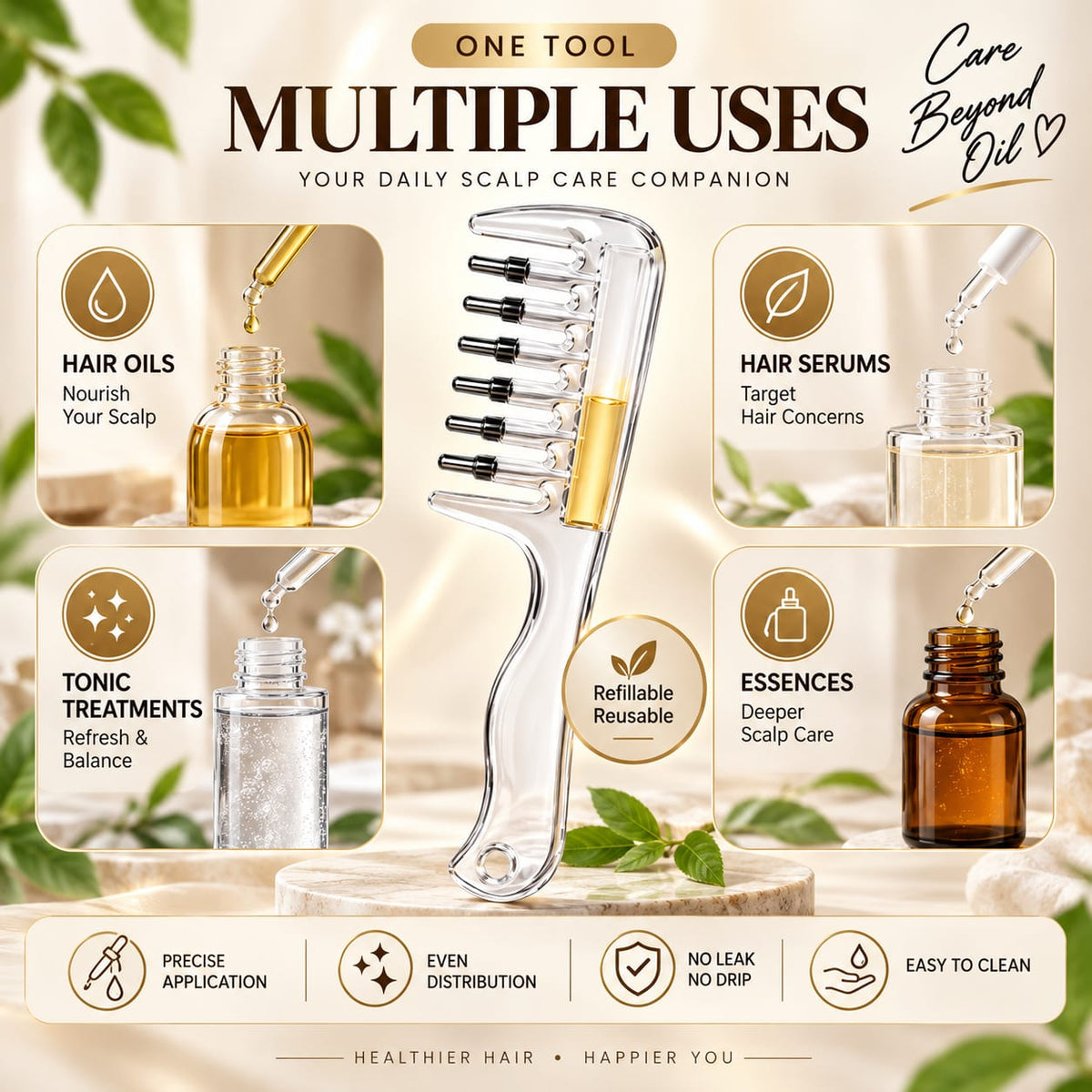 Hair Oil Applicator Comb