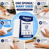 Happyy Magic Eraser (Pack of 2) - Powerful Multi-Surface Cleaning