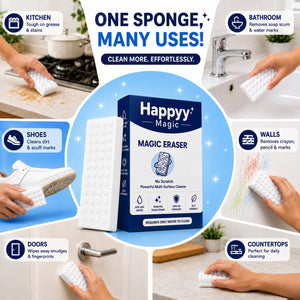 Happyy Magic Eraser (Pack of 2) - Powerful Multi-Surface Cleaning