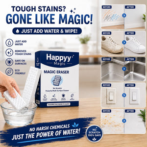 Happyy Magic Eraser (Pack of 2) - Powerful Multi-Surface Cleaning