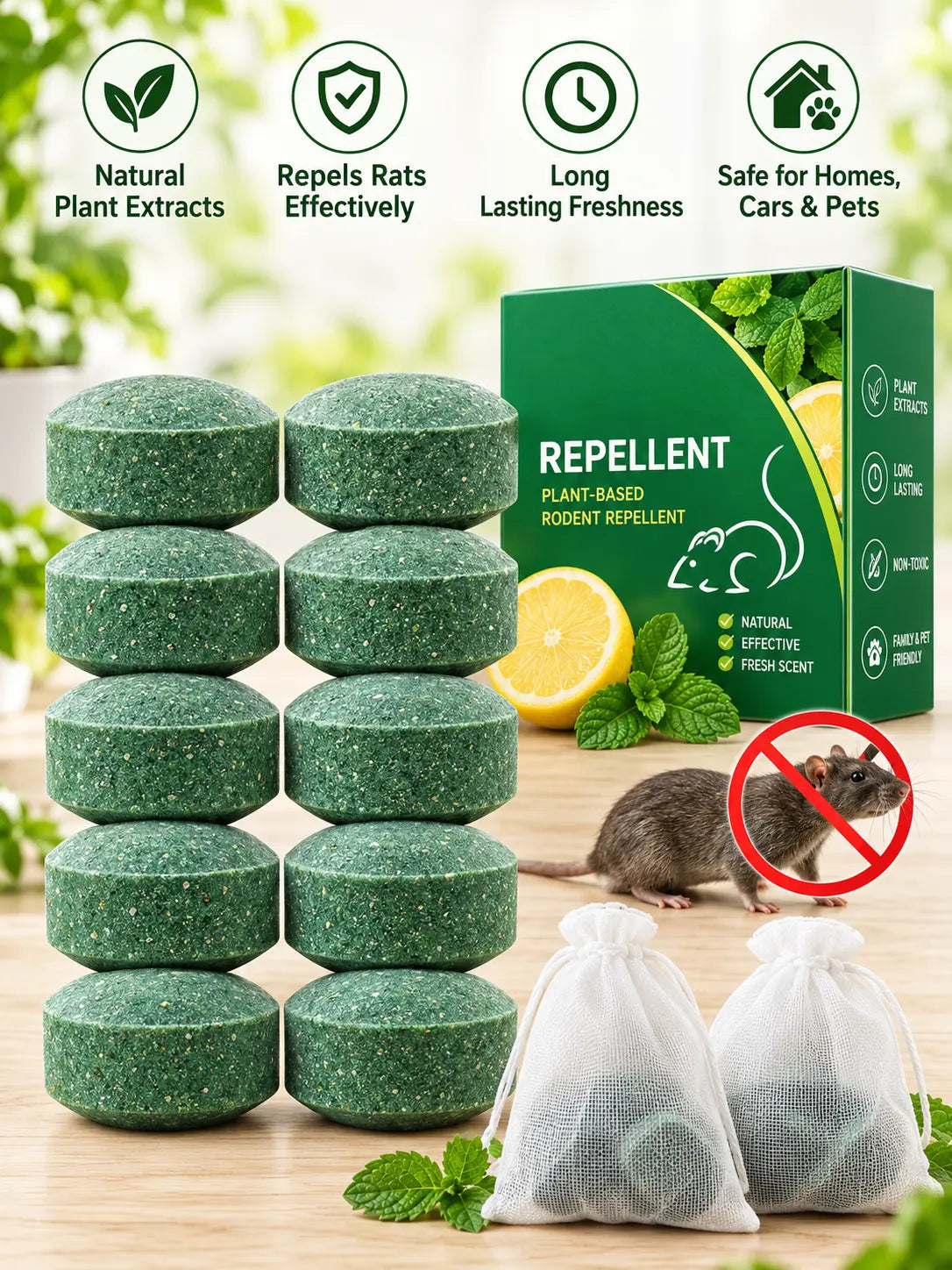Rodent & Pest Repellent Tablets | Upto 30 Days Protection