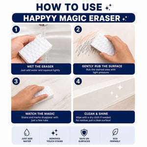 Happyy Magic Eraser (Pack of 2) - Powerful Multi-Surface Cleaning